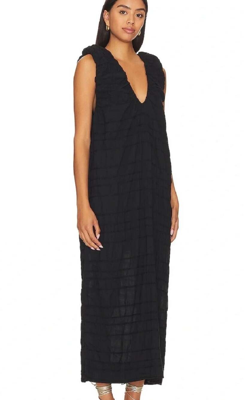 Free People Agatha Midi Dress in Black